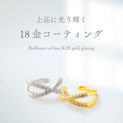 L'a Poume (ラポーム)　イヤーカフ CZクロス　 シルバー925